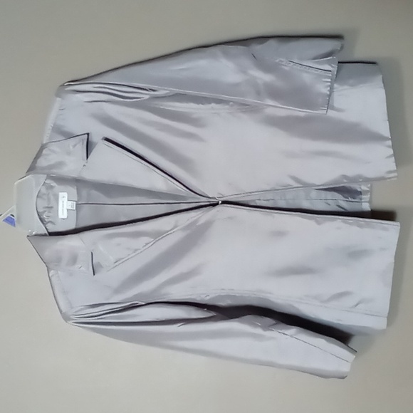 Susan Graver Silver Shine Jacket w Single Clasp Size L - Picture 1 of 8